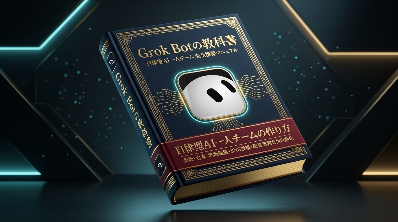Grok Botの教科書 3Dブックモックアップ